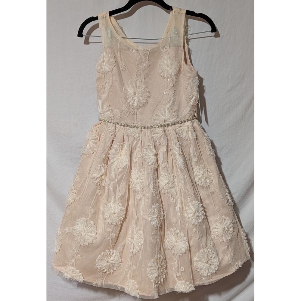 Kensie Girl Special Occasion Dress Size 14 Ivory Floral Tulle Party Wedding NWT